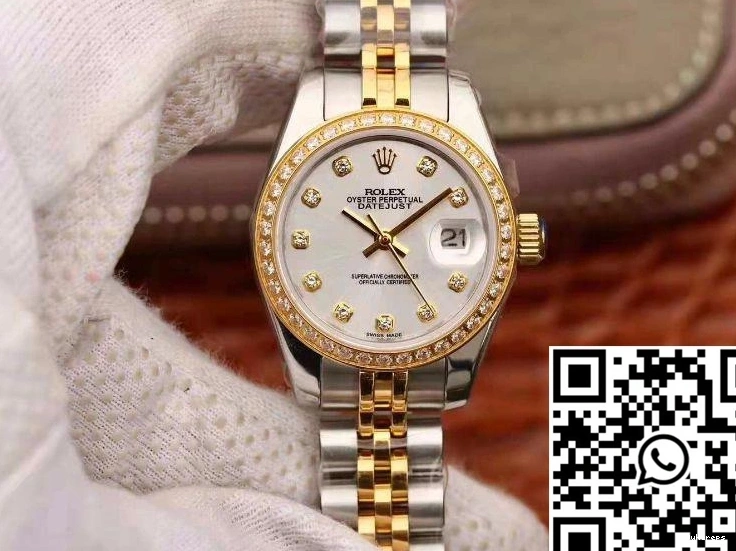 28MM Datejust Rolex Lady Silver Dial 18K Yellow FastDry 869 Gold 0814